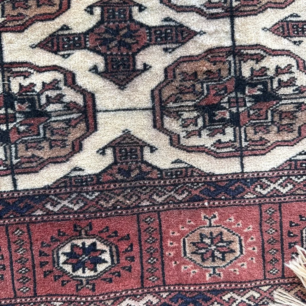Turkmen Oriental Tekke Rug Wool Geometric 46X 74‎ inches